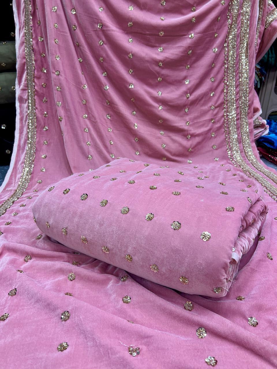 Micro Velvet heavy cutdana 3pc unstitched - Image 11