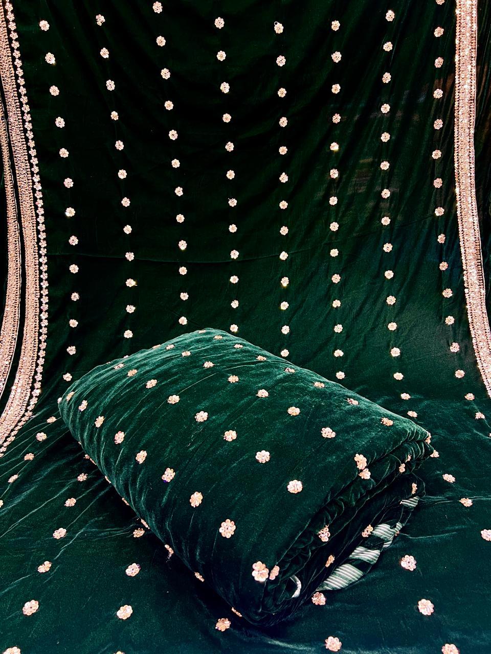 Micro Velvet heavy cutdana 3pc unstitched - Image 4
